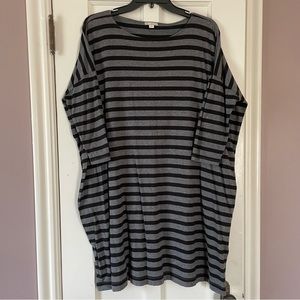 Gap Gray Striped T Shirt Dress